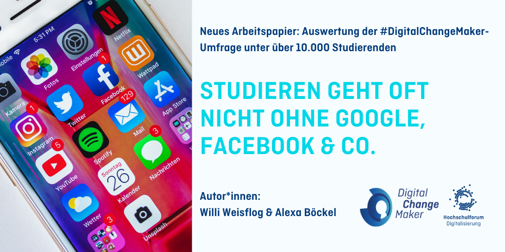 Smartphone mit App-Symbolen von Facebook, WhatsApp, Instragram und weiteren privaten Diensten