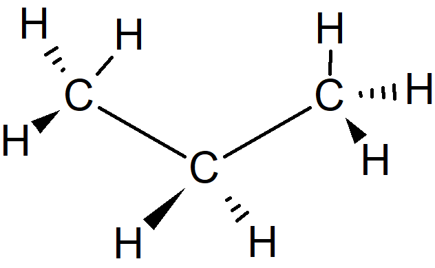 Keil-Strich-Abbildung des Propan Moleküls