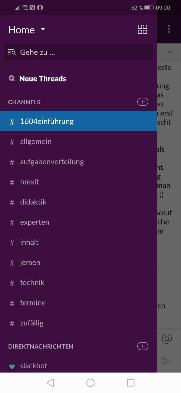 Abbildung 7: Screenshot aus Slack