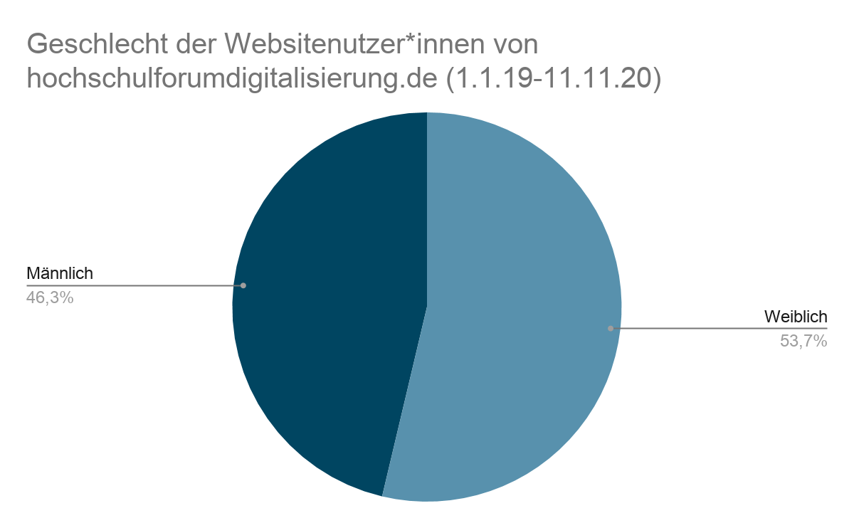 Geschlechterverteilung der Websitenutzer*innen des Hochschulforums