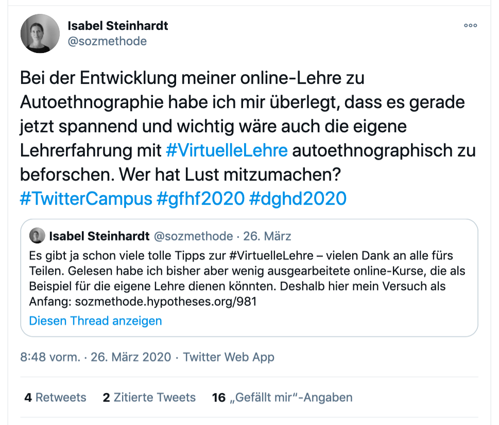 Screenshot eines Tweets von Isabel Steinhardt 