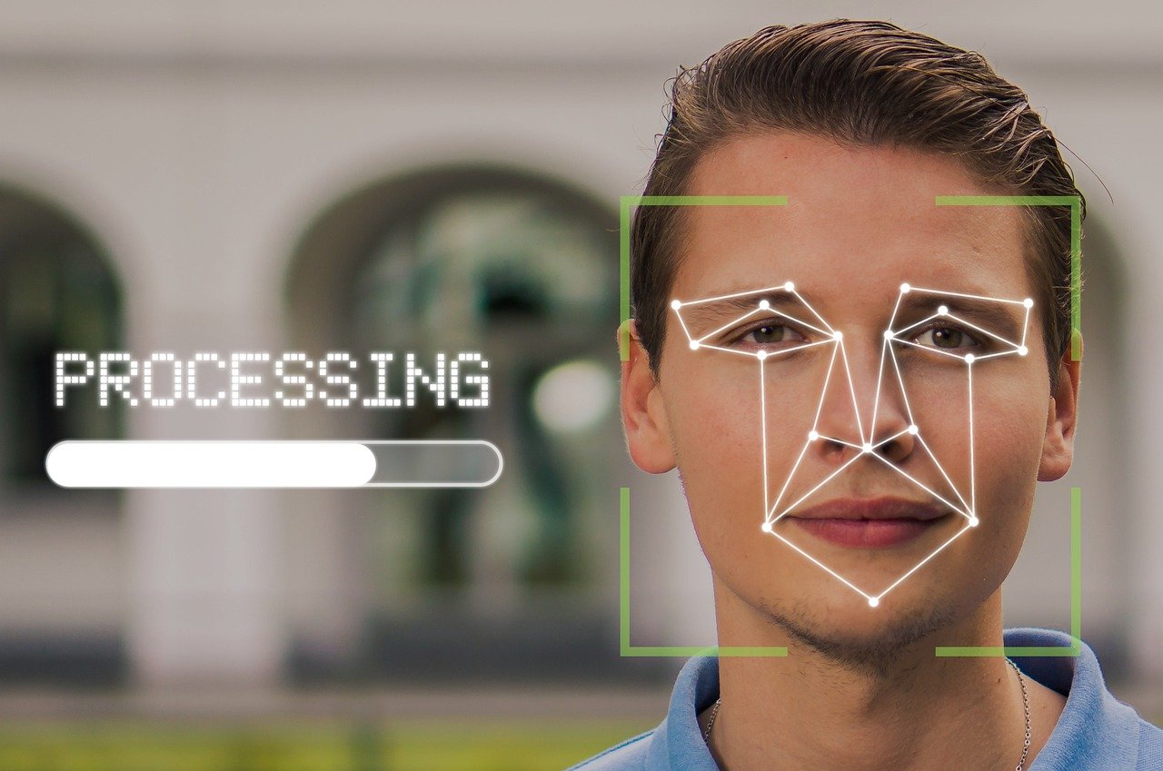 AI analyzing white face