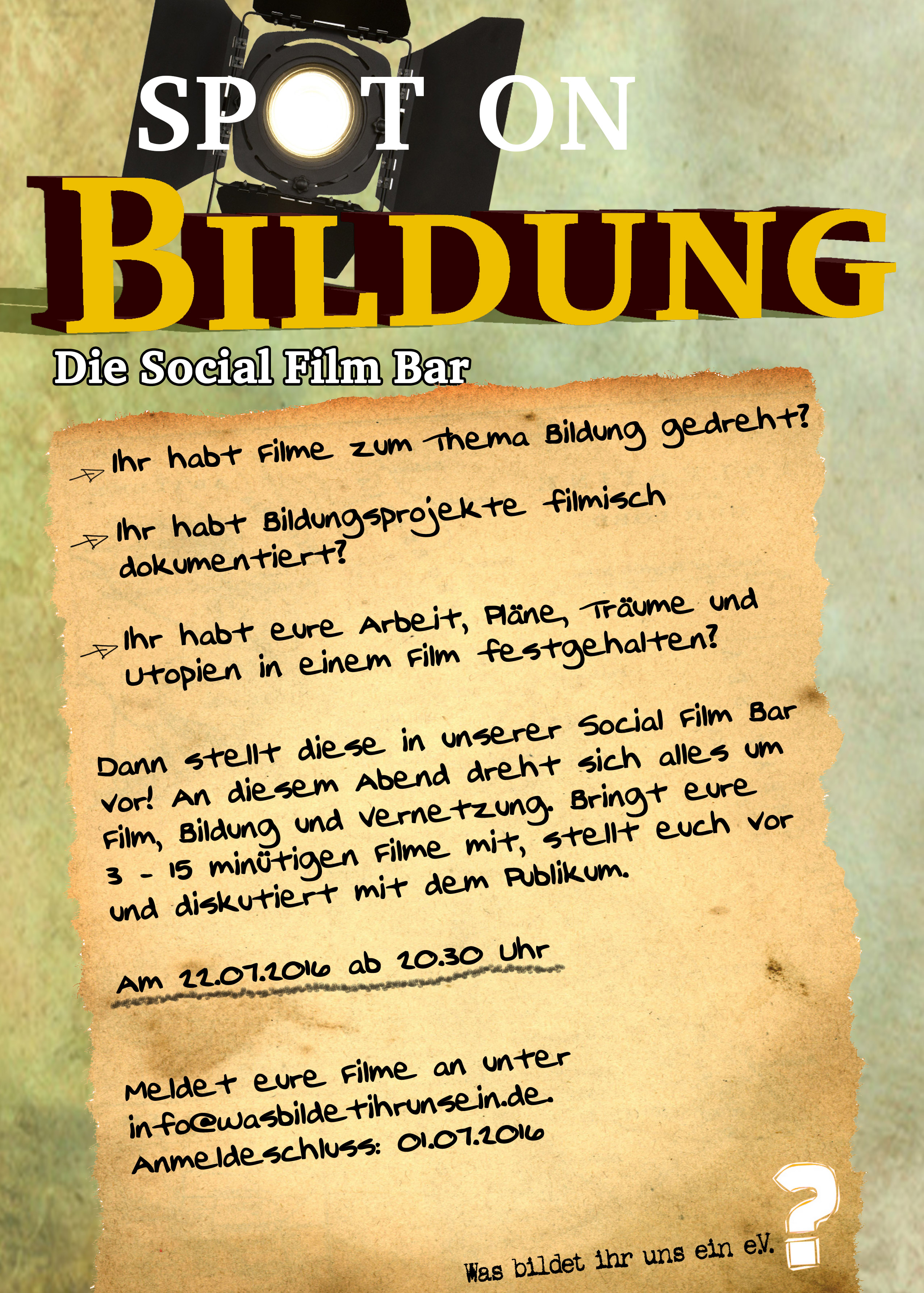 Plakat zur Veranstaltung Spot On Bildung